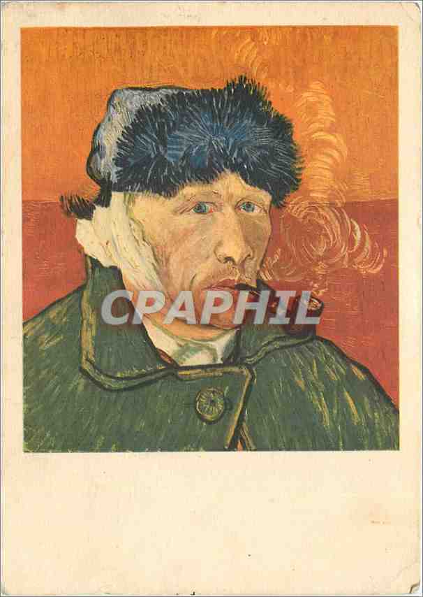 CPM Van Gogh L'Homme a la pipe (autoportrait a l'oreille coupee)