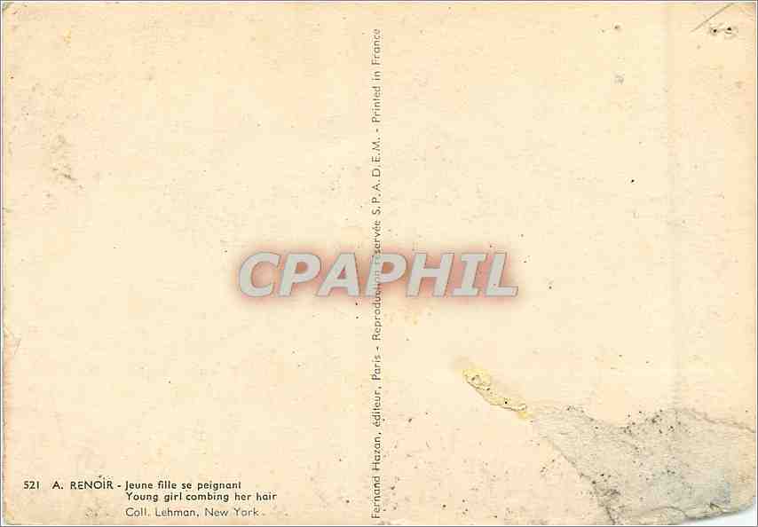 CPM A Renoir Jeune fille se paignant — Back