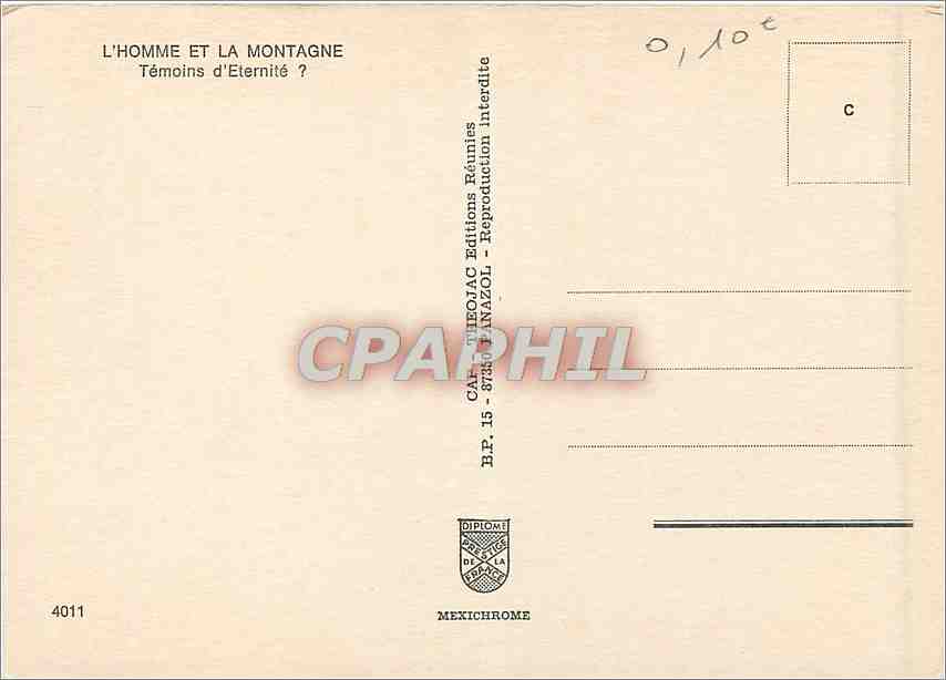 CPM L'Homme et la Montagne Temoins d'Eternite — Rückseite