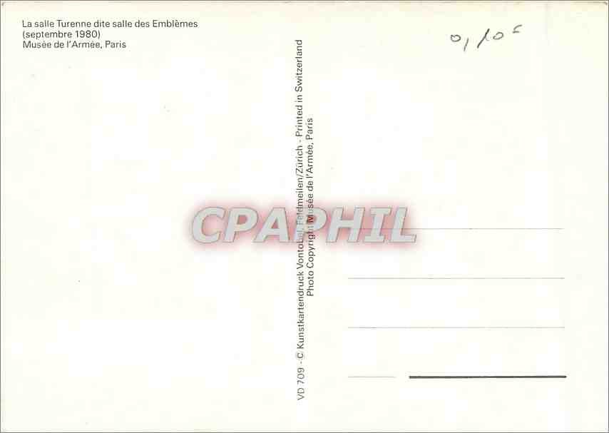 CPM La salle turenne dite salle des Embelmes (Septembre 1980) Musee de l'Armee Paris — Rückseite