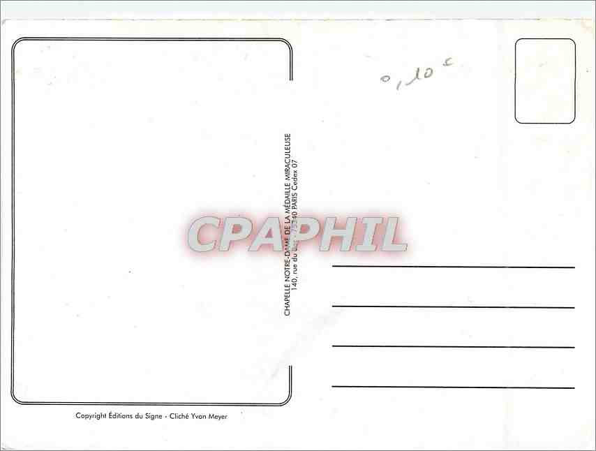 CPM Notre Dame de la Chapelle miraculeuse — Verso