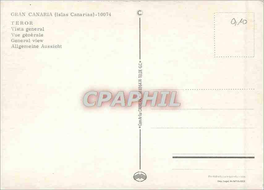 CPM Gran Canaria (Islas Canarias) Teror Vue generale — Rückseite