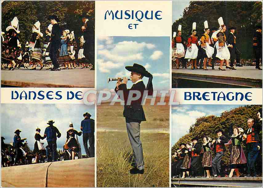 CPM La Bretagne en couleurs Musique et danses de Bretagne Groupes de Pont Aven et Pont L'Abbee de Ch