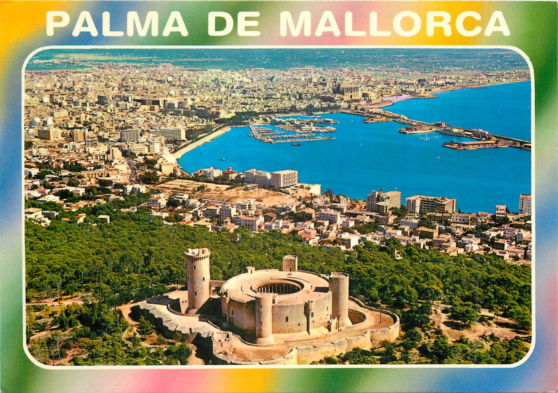 CPM Mallorca (Baleares) Espana Palma vista aerea de la Ciudad en primer termino el castillo de Bellv