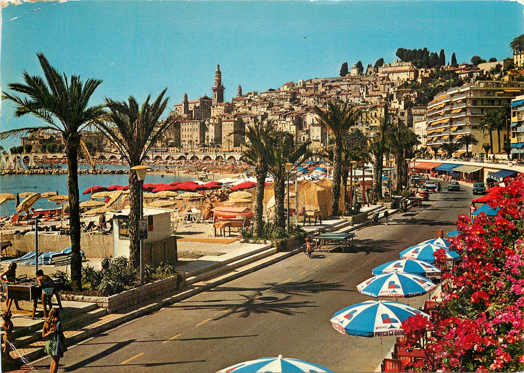 CPM Les sites Merveilleux de la Cote d'Azur Menton La Promenade du bord de mer et les Plages