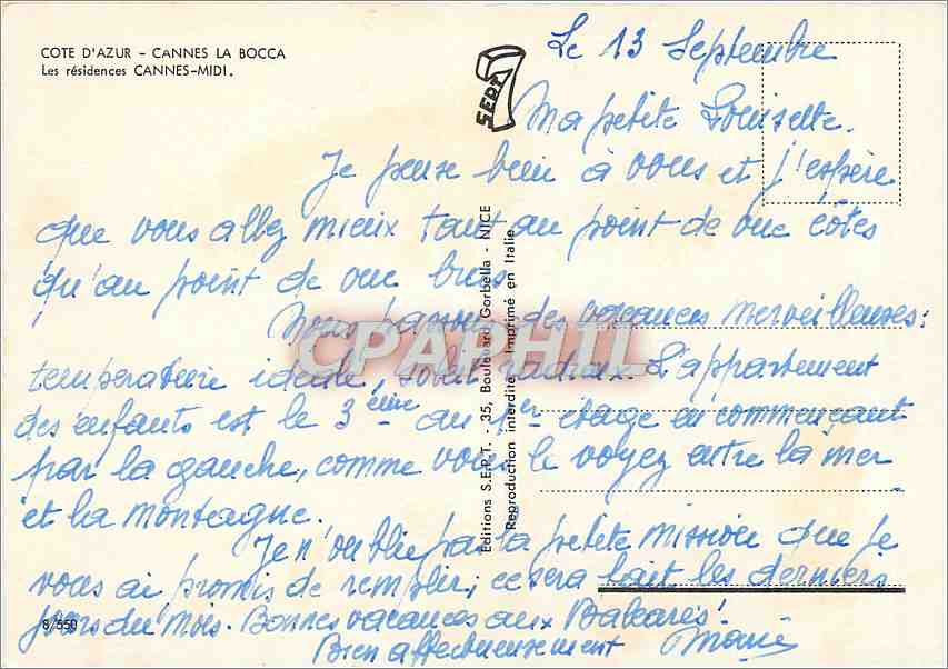 CPM Cote d'Azur Cannes la Bocca Les residences Cannes  midi — Verso