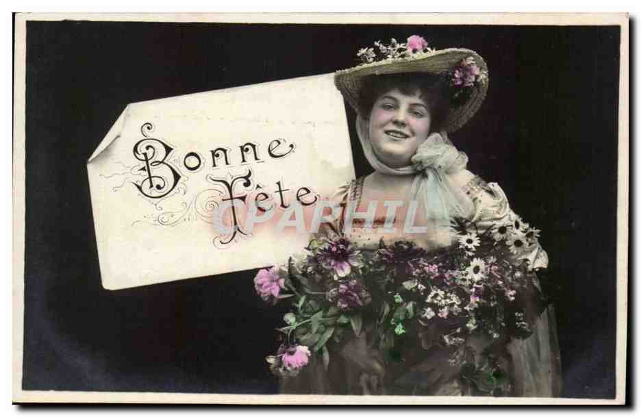 Jolie Femme-Bonne Fete-CPA