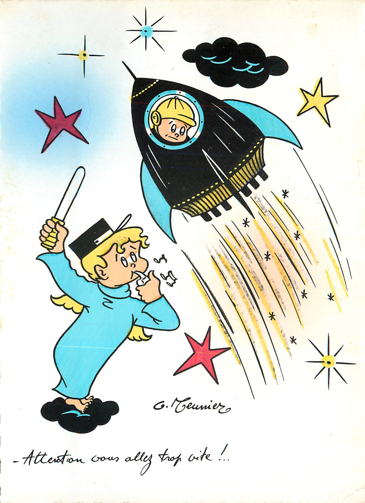 CPM Les Fusees (Par Meunier) Enfant