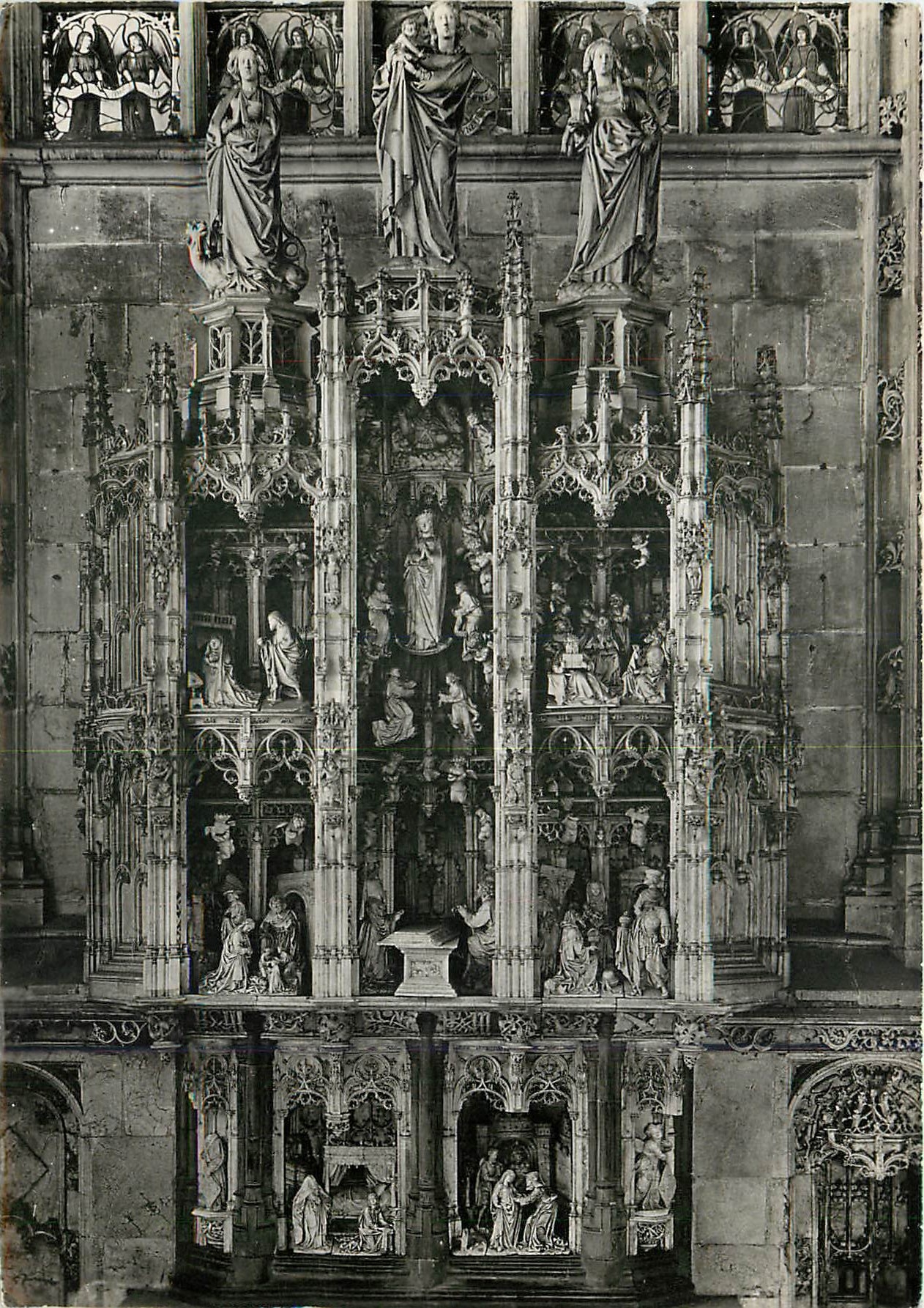 CPM Bourg en Bresse (Ain) Eglise de Brou (debut XVIe s) Retable des sept joies de la vierge