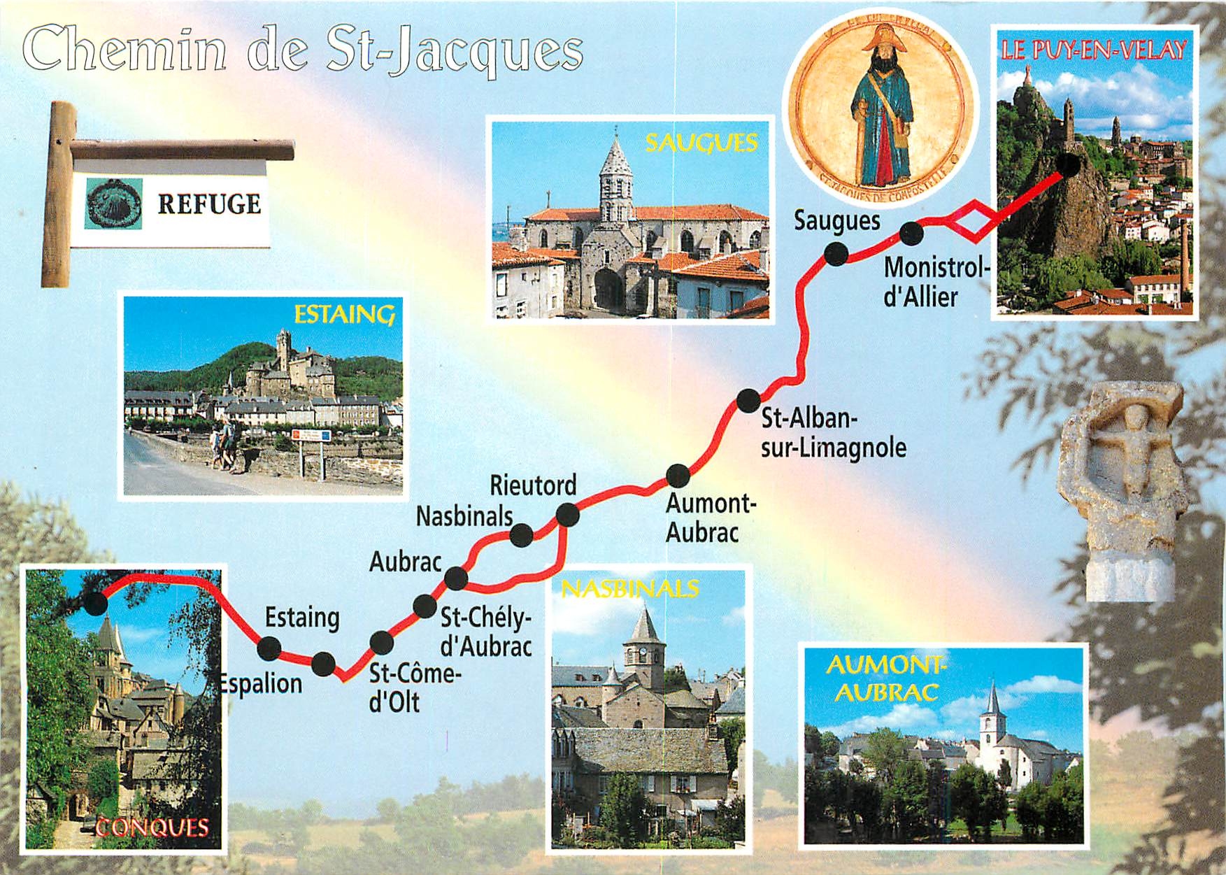 CPM Chemin de St Jacques de Compostelle Gr