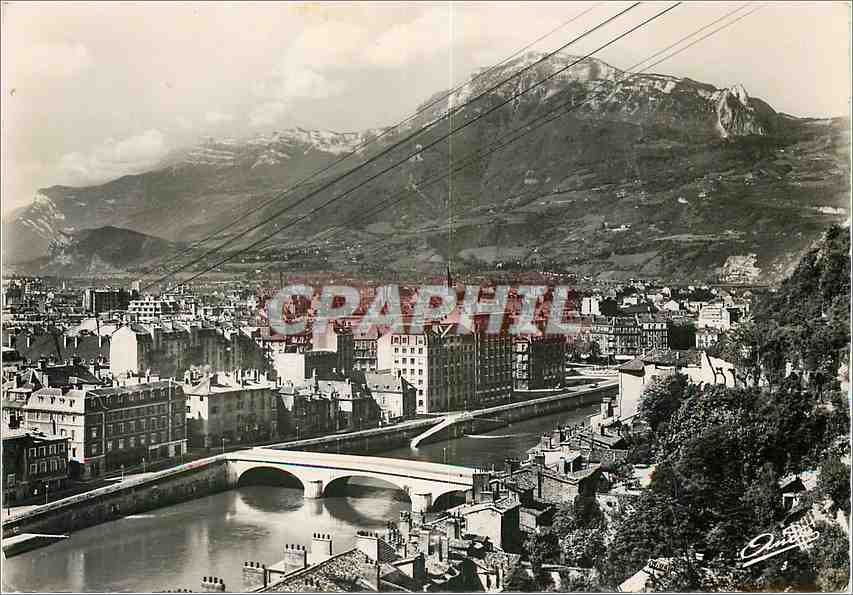 Grenoble — Vue sur la Ville, l'Isère et le Moucherotte (1895 m.) — Édition d'Art Grenoble