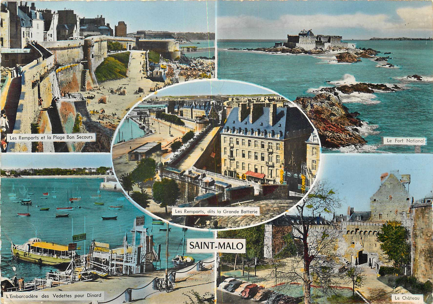 Saint-Malo — Les Remparts, le Fort National, le Château — éditeur CPAPHIL, n° 760