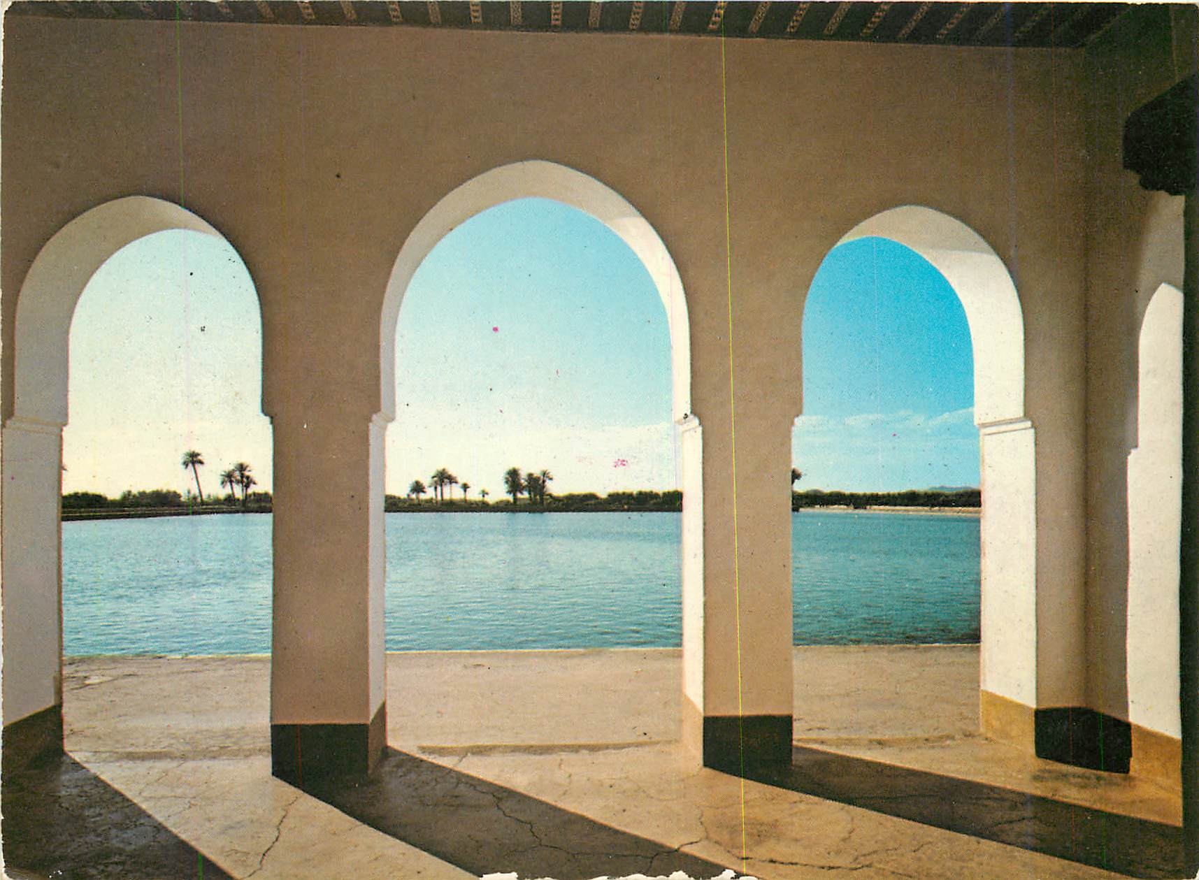 CPM Marrakech le bassin de la Menara vu du pavillon
