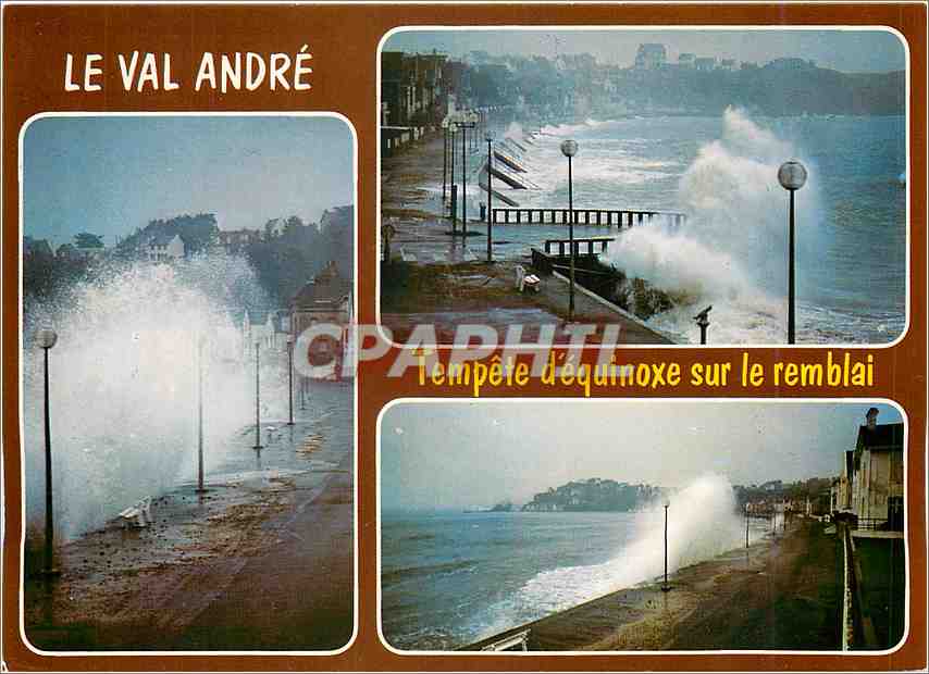 CPM Couleurs de Bretagne la val Andre tempete d'equinoxe sur la promenade