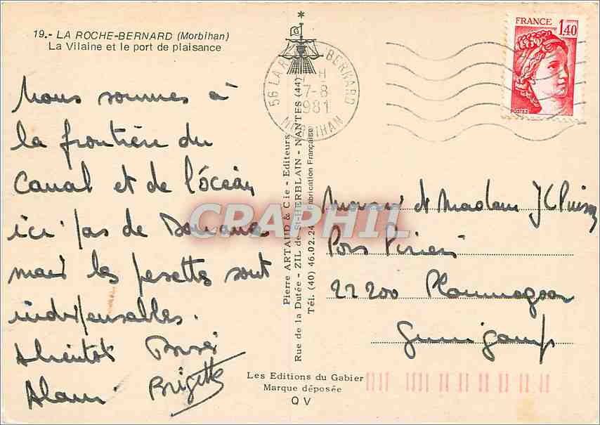 CPM La Roche Brenard (Morbihan) La Vilaine et le Port de Plaisance — Back