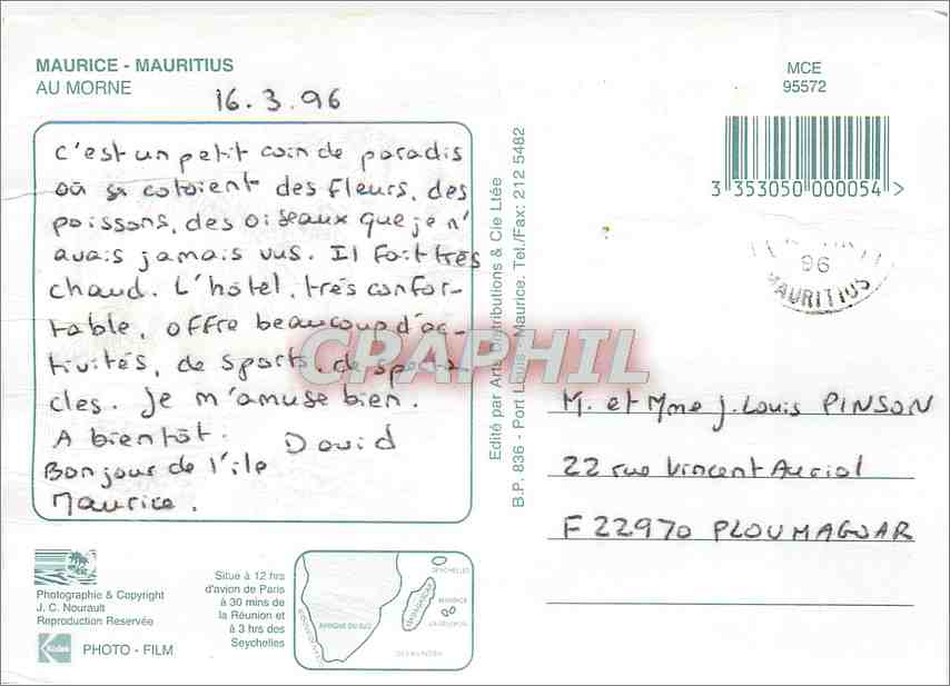 CPM Maurice au Morne — Rückseite