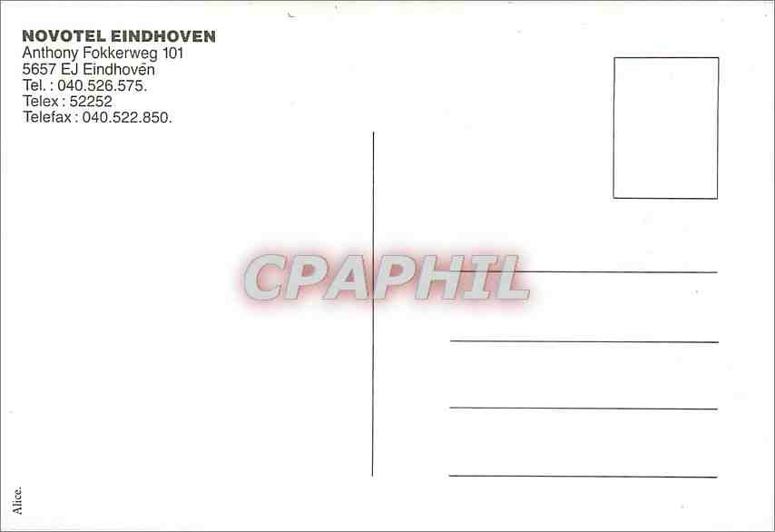 CPM Nouvea Novotel aux Pays Bas Eindhoven — Rückseite