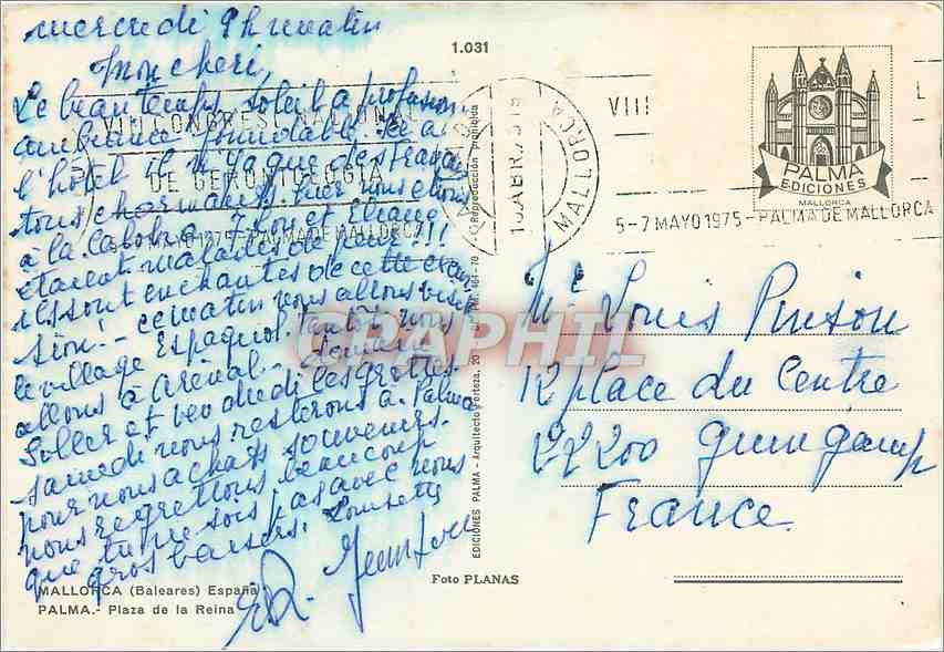 CPM Mallorca (Baleares) Espana Palma Plaza de la Reina — Rückseite