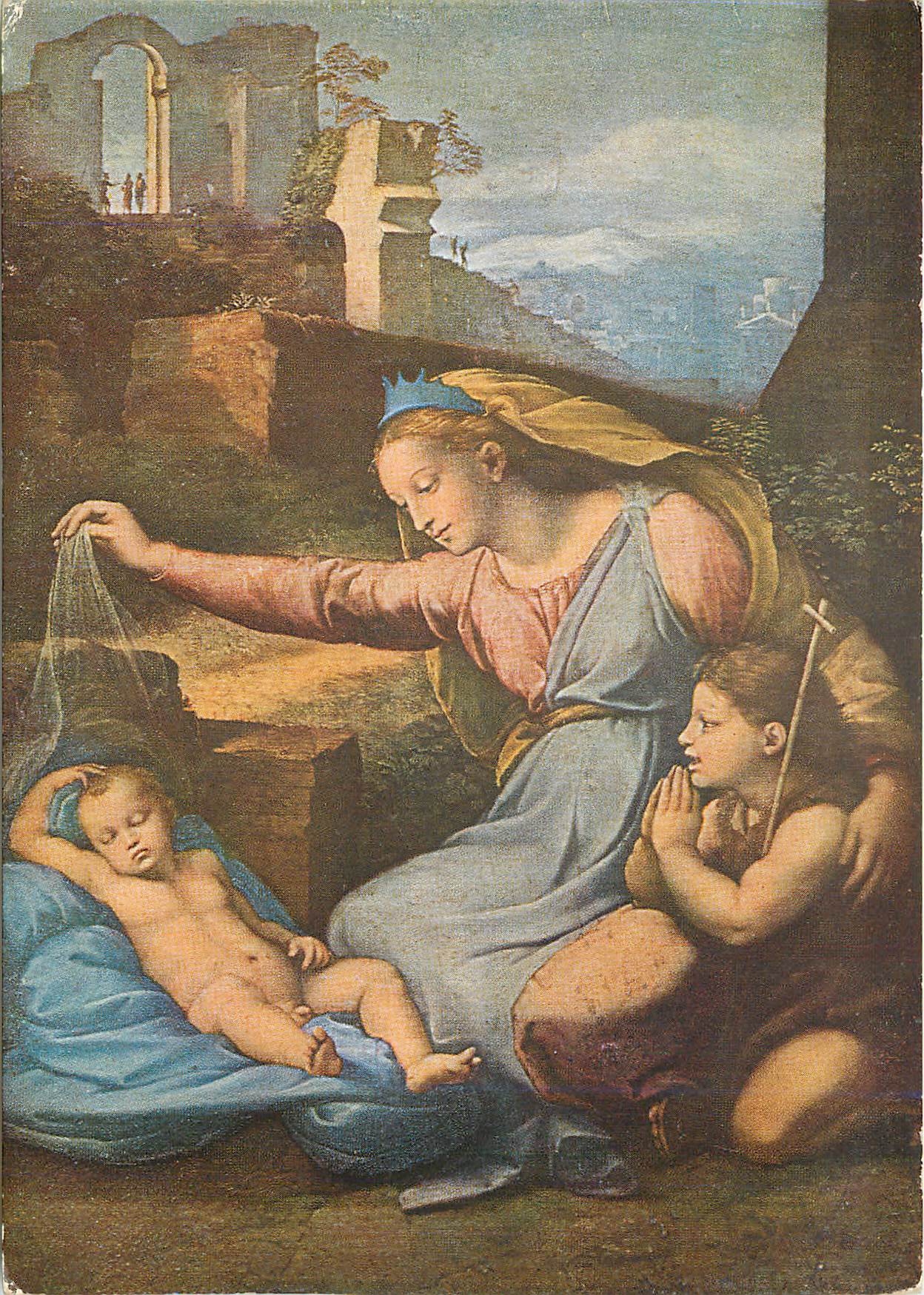 CPM Raphael Sanzto Dit Raffaello Santi (1483 1520) la virgen de la diadema azul
