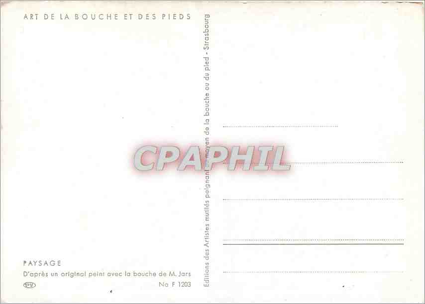 CPM Art de la Bouche et des Pieds — Rückseite