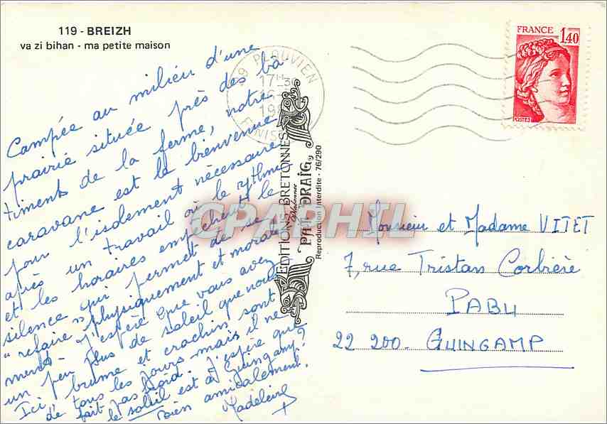 CPM Breizh Va zi bihan ma petite maison — Rückseite