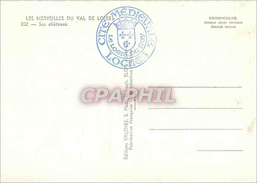 CPM Les Merveilles du Val de Loire Ses chateau — Rückseite