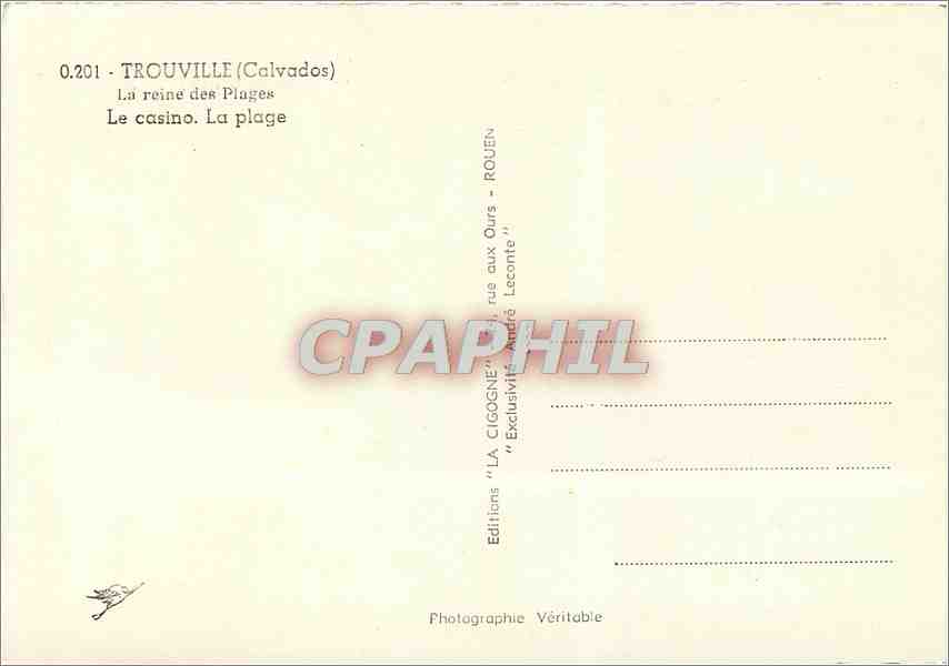 CPM Trouville (Calvados) La reine des plages le casino la plage — Verso