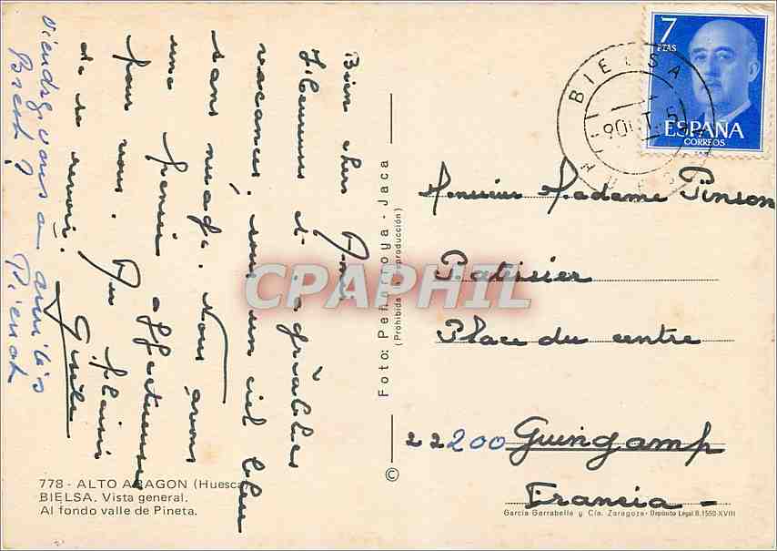 CPM Alto aragon (Huesa) Bielsa Vista general — Back