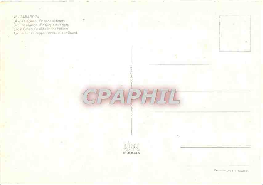 CPM Zaragoza Groupe regional Basilique au fonds — Rückseite