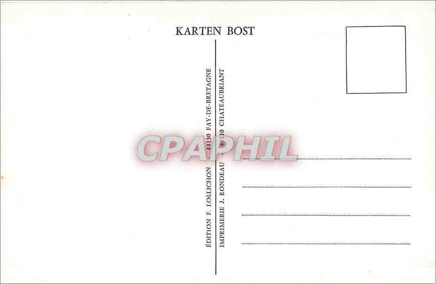 CPM Francois Lollichon Route de Redon fay de Bretagne Cartes Postales — Rückseite