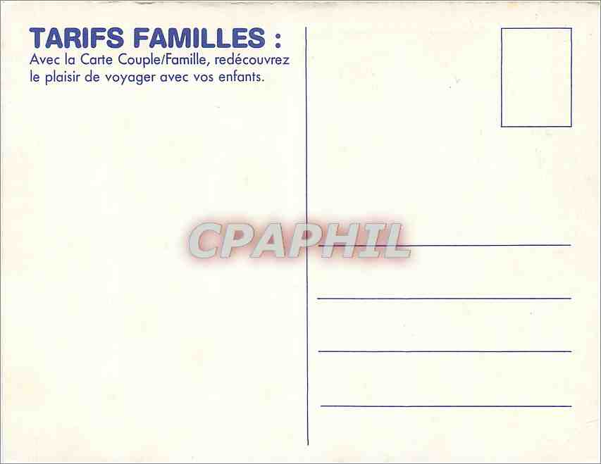 CPM Voyages Familles SNCF Train Renard — Rückseite