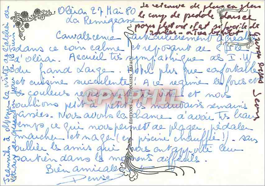 CPM Ile d'Oleron La Cotiniere la Halle aux poissons et l'hotel de l'horizon — Rückseite