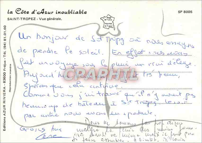 CPM La Cote d'Azur Inoubliable Saint Tropez vue generale — Rückseite