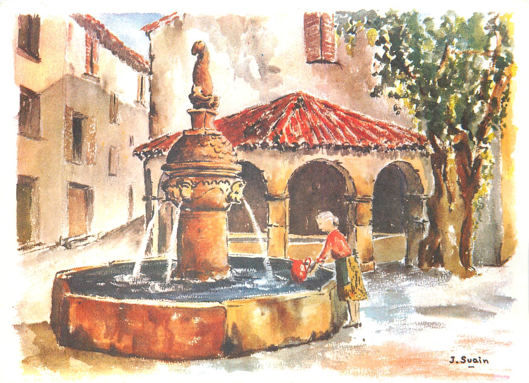CPM Les Aquarelles Provence Cote d'Azur Vieille fontaine