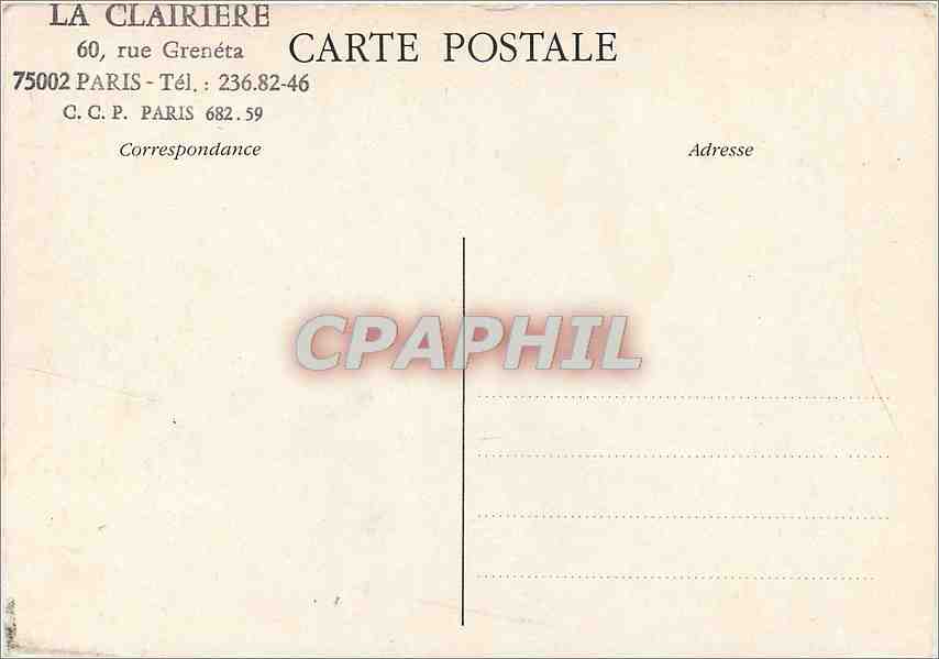 CPM Paris Rue des petits carreaux prise de la Rue Reaumur — Rückseite