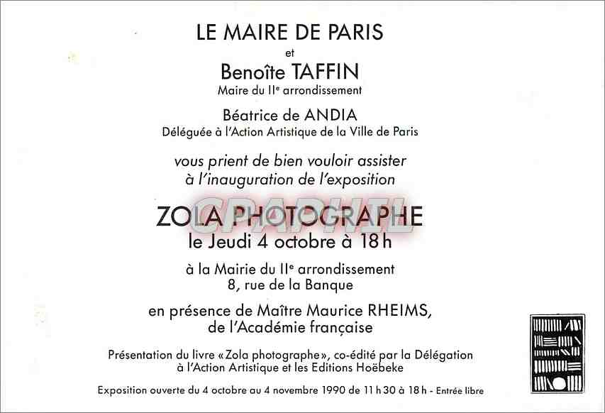 CPM La Maire de Paris et Benoite Taffin Tour Eiffel — Rückseite