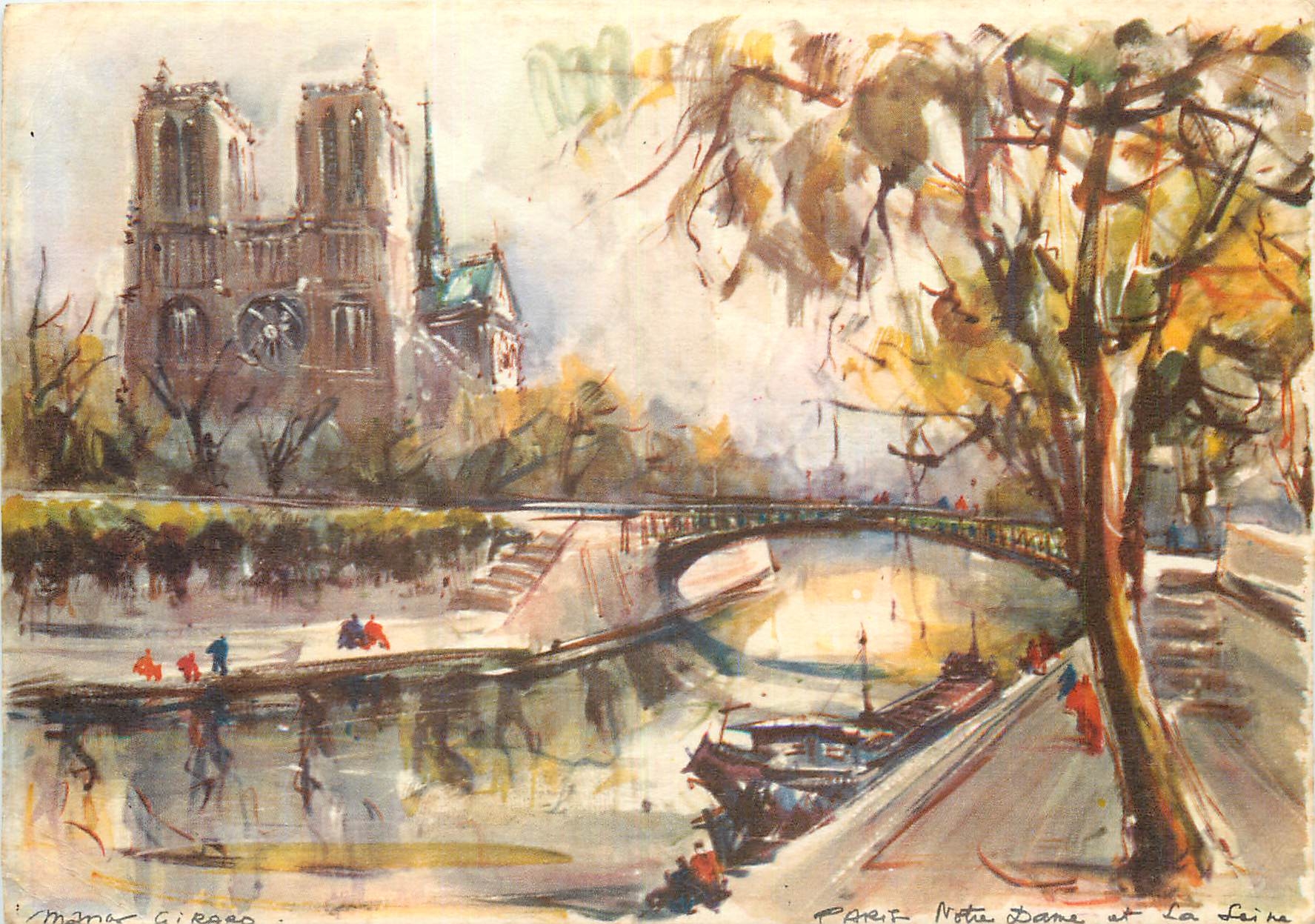 CPM Paris N D et la Seine