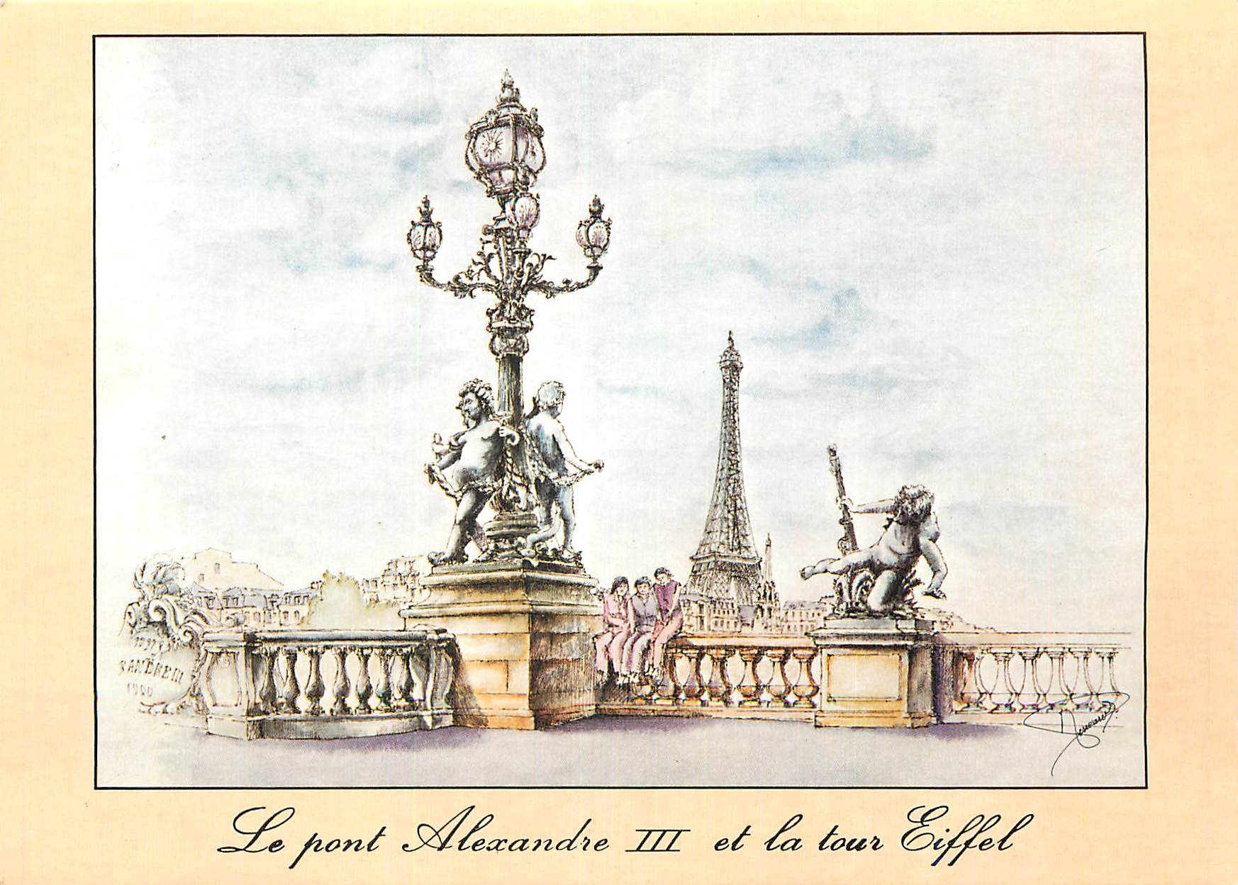 CPM Le Pont Alexandre III et la Tour Eiffel