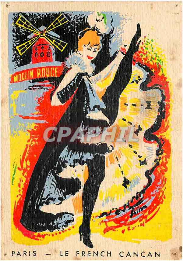 CPM Paris Le French Cancan Moulin