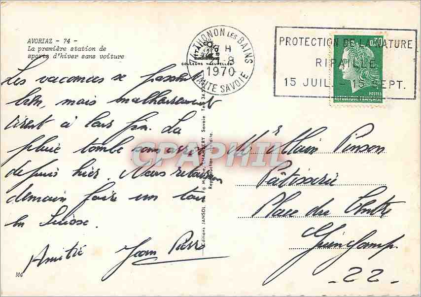Avoriaz — Station de ski — édition Janssens — Verso