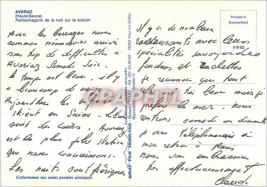 Avoriaz (Haute-Savoie) — Fantasmagorie de la nuit sur la station — Les Éditions Film Production — Verso