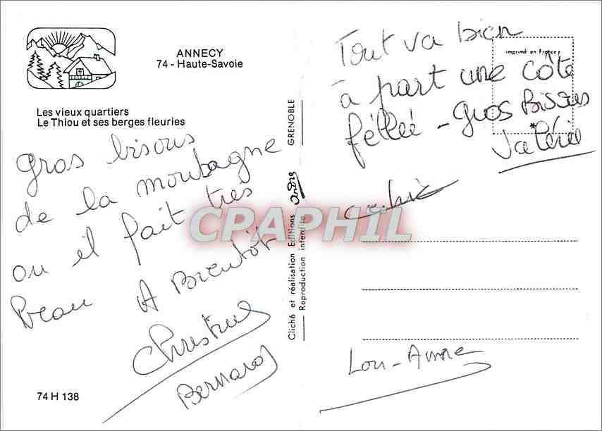 CPM Les vieux quartiers le thiou et ses berges fleuries annecy hte sav — Rückseite