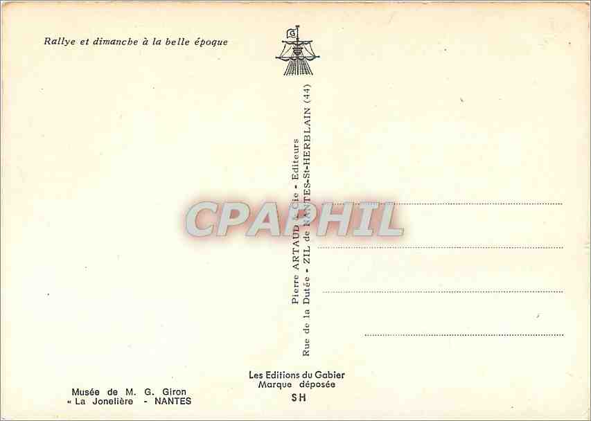 CPM Rallye et dimanche a la belle epoque — Rückseite