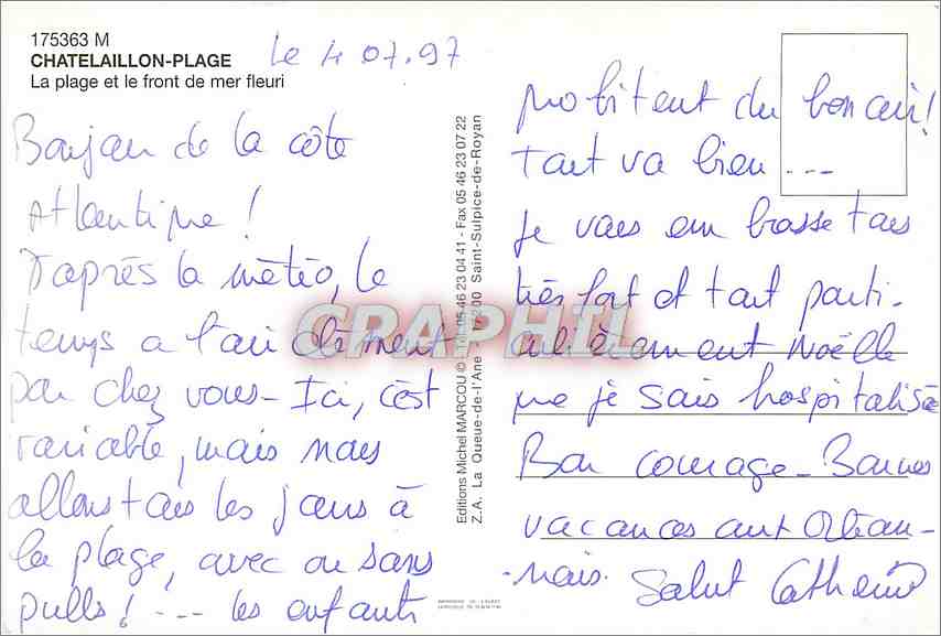 CPM Chatelaillon Plage la Plage et le Front de mer Fleuri — Back