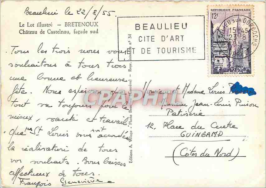 CPM Le Lot illustre Bretenoux Chateau de Castelnau Facade sud — Rückseite