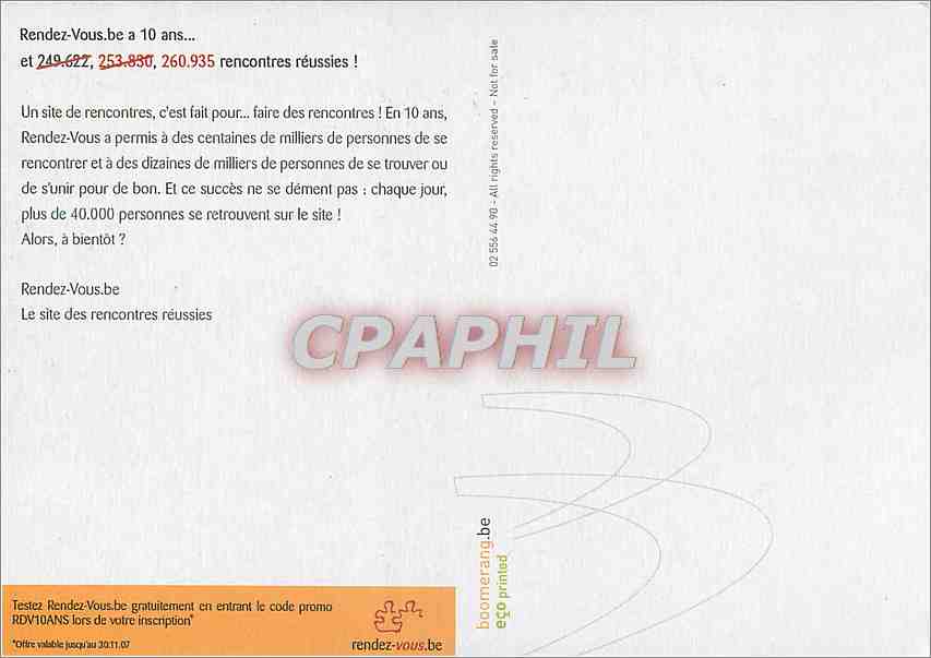 CPM Rendez vous be a 10 ans Mariage — Rückseite