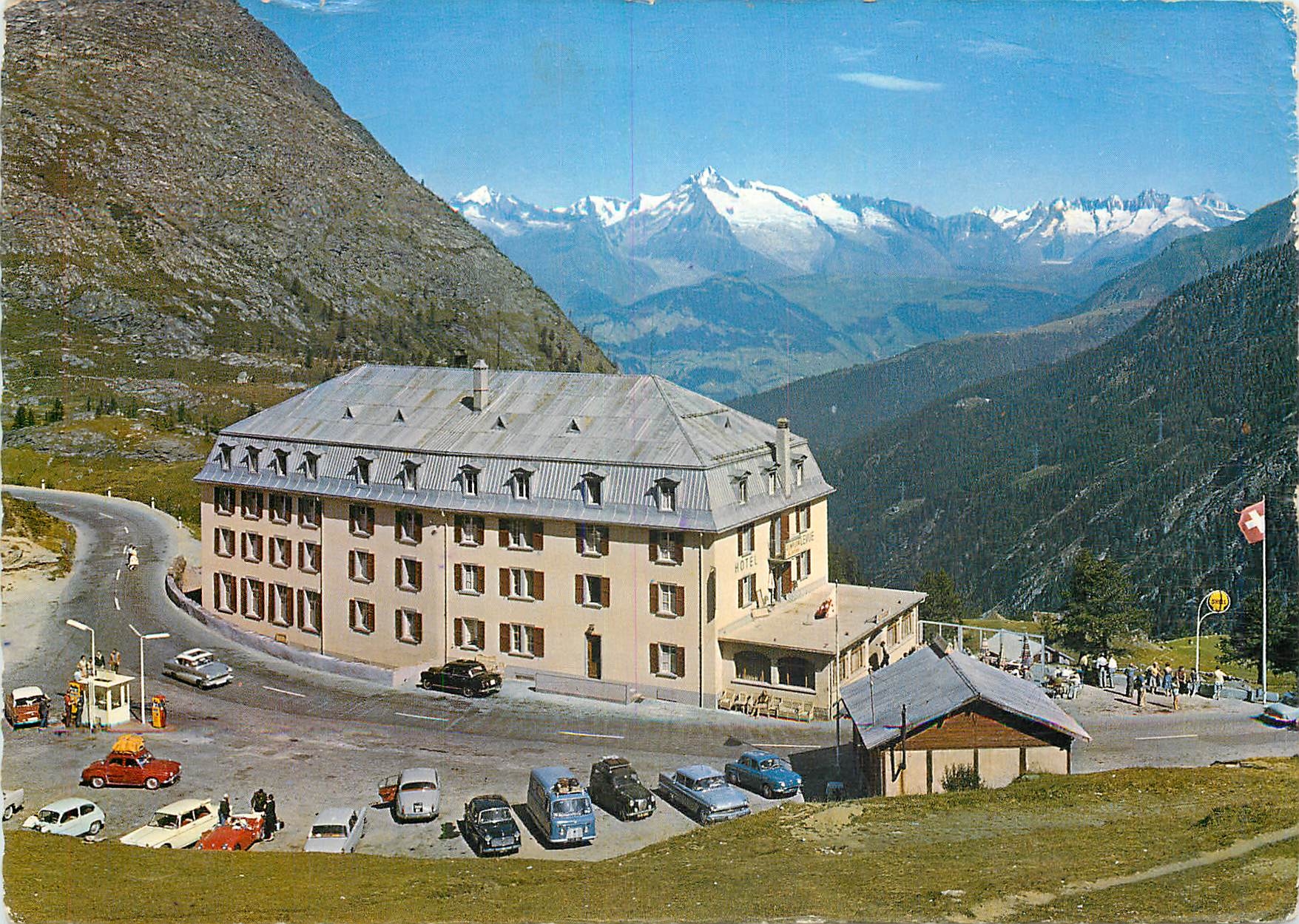 Hôtel Bellevue, Simplon Kulm — vue des Alpes Bernois — éditeur CPAPHIL, n° 16049