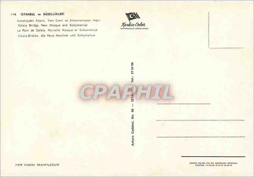 CPM Istanbul ve Guzellikleri — Verso