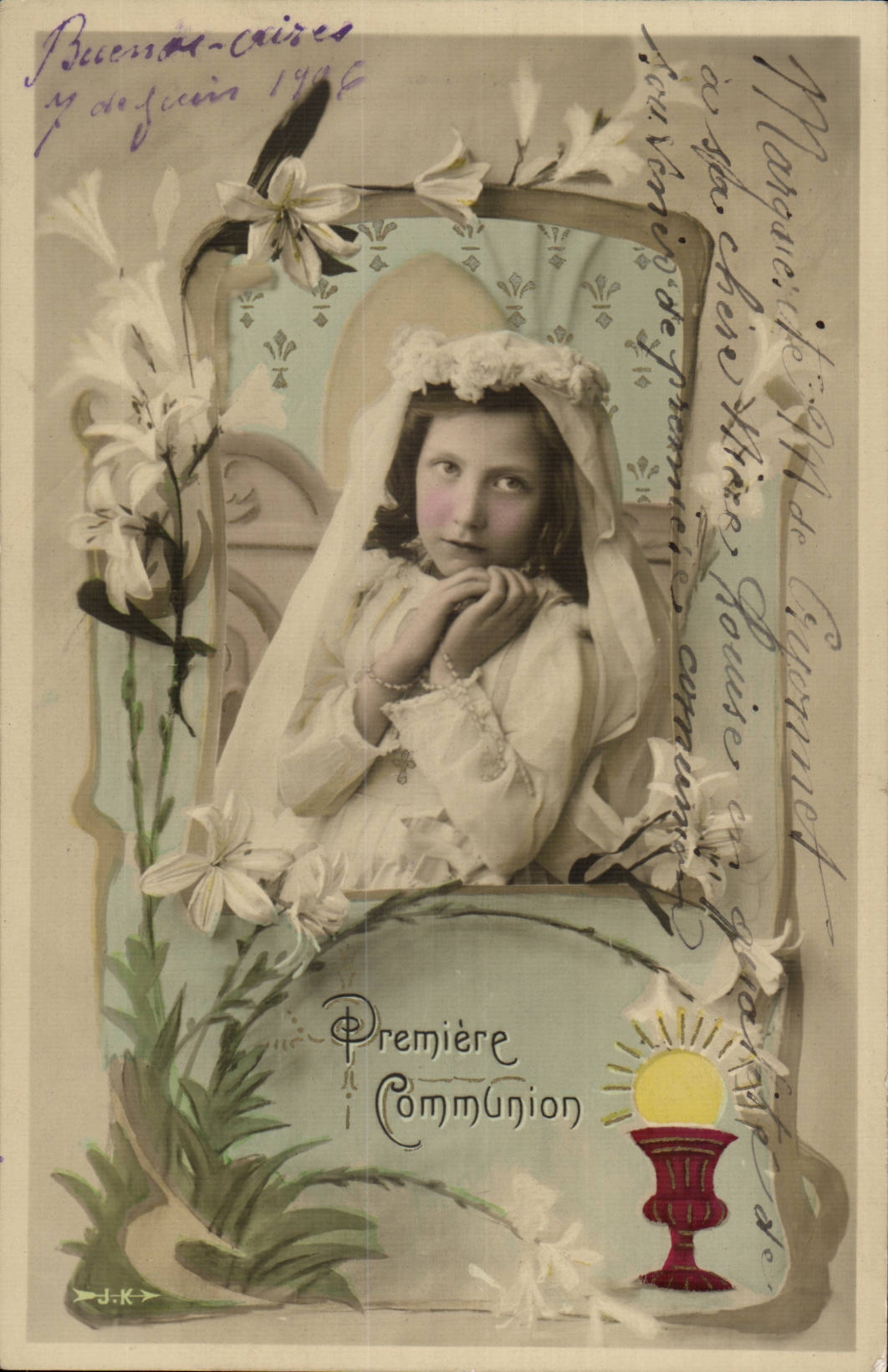 CPA Fantaisie Enfant Premiere communion