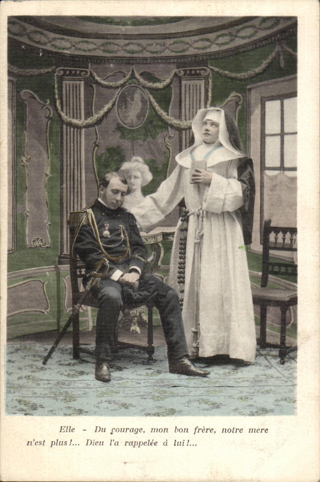 CPA Fantaisie Femme Couple Religieuse